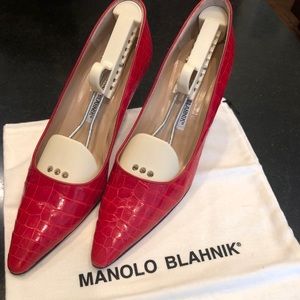 Manolo Blahnik Alligator Red Heels